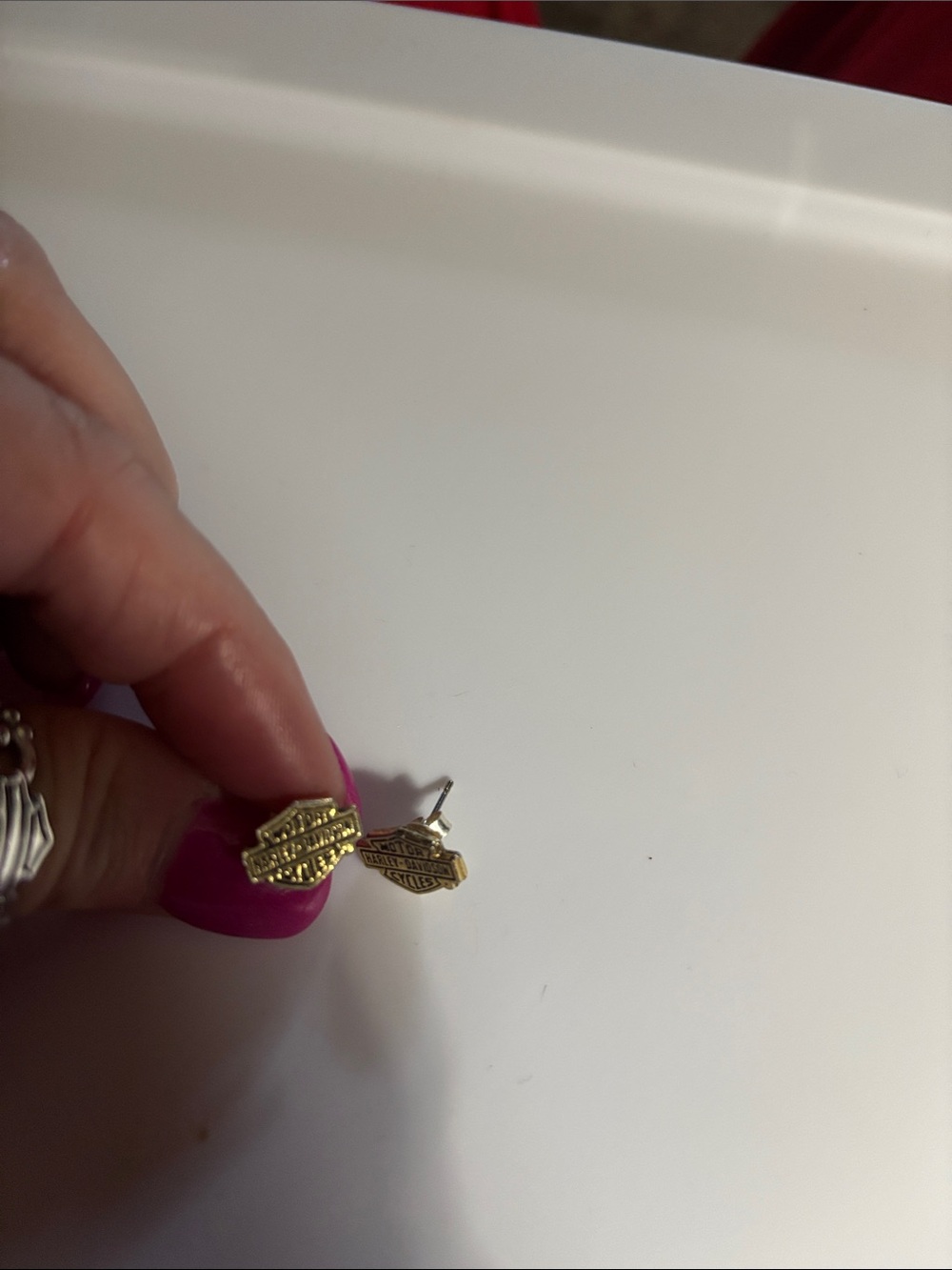 Harley Davidson Gold Tone Stud Earrings
